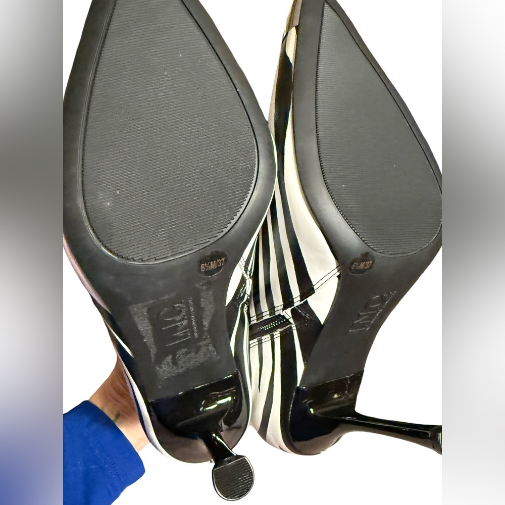 INC International Concepts NWT Stunning Zebra Print Heeled Grunge Boots SH260 - Picture 6 of 10